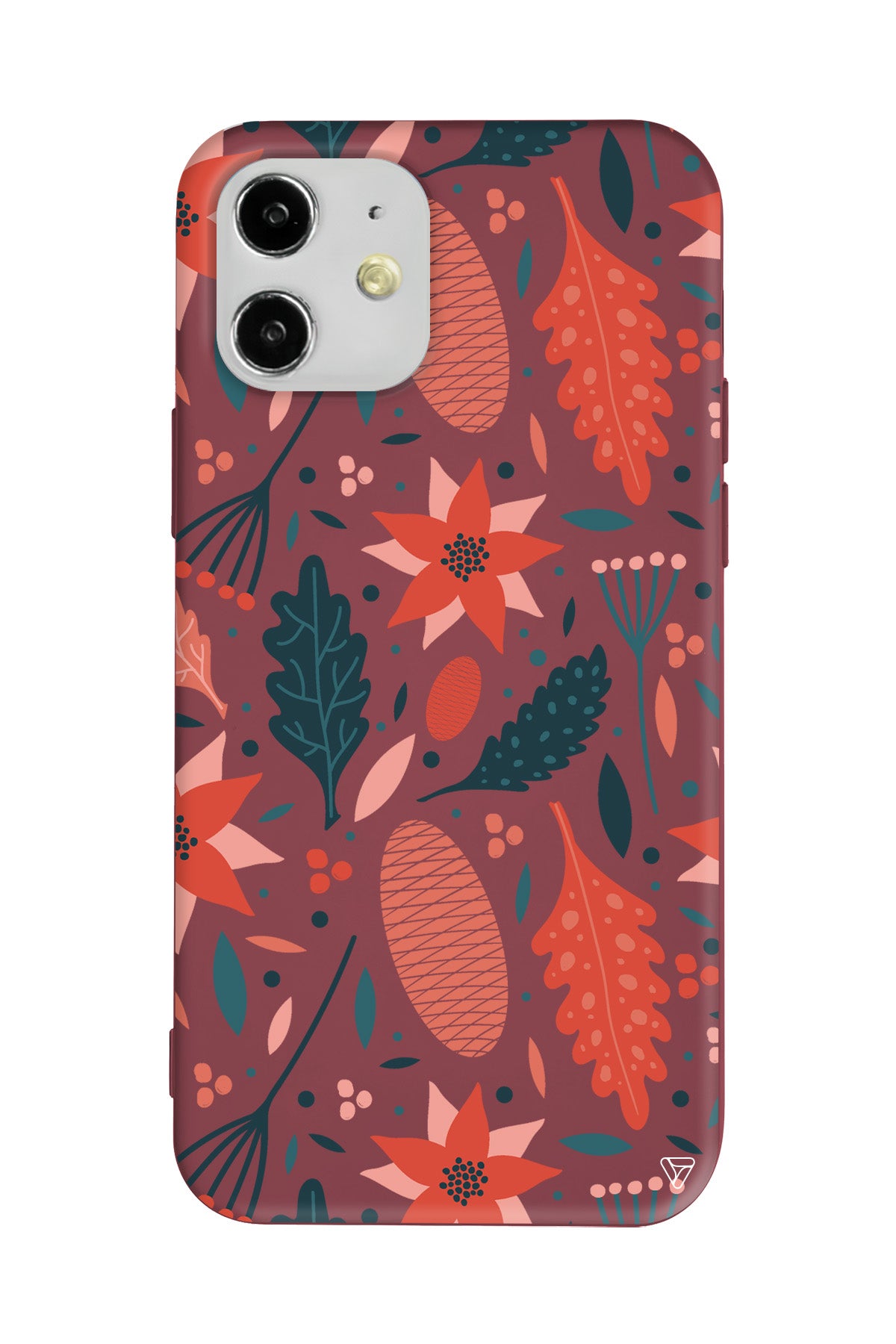 Autumn Floral Lansman Model İçi Kadife Silikon Telefon Kılıfı