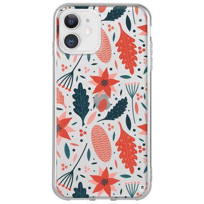 Autumn Floral Lansman Model İçi Kadife Silikon Telefon Kılıfı