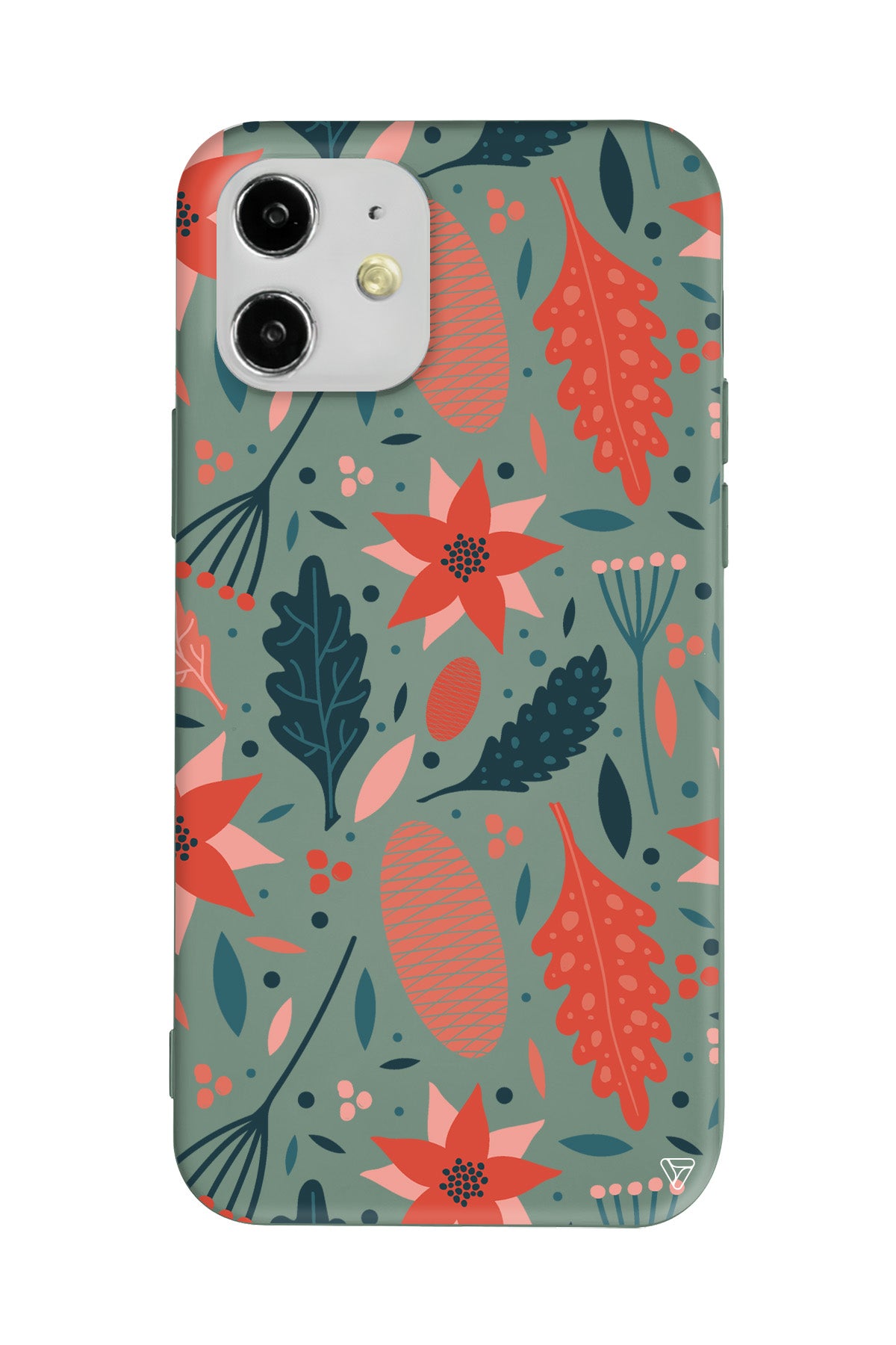 Autumn Floral Lansman Model İçi Kadife Silikon Telefon Kılıfı