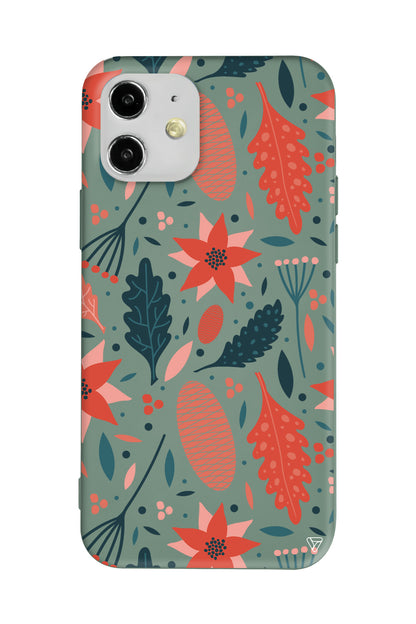 Autumn Floral Lansman Model İçi Kadife Silikon Telefon Kılıfı