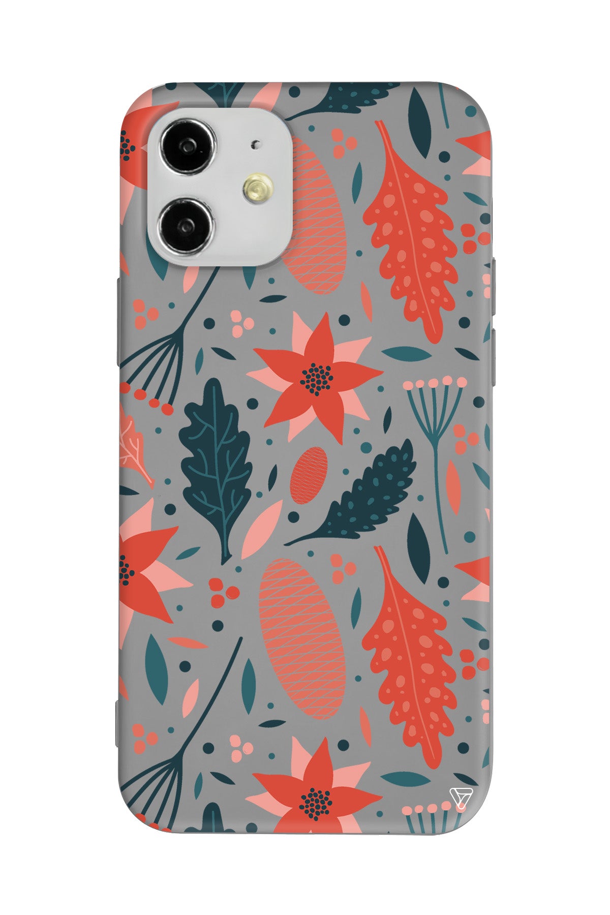 Autumn Floral Lansman Model İçi Kadife Silikon Telefon Kılıfı
