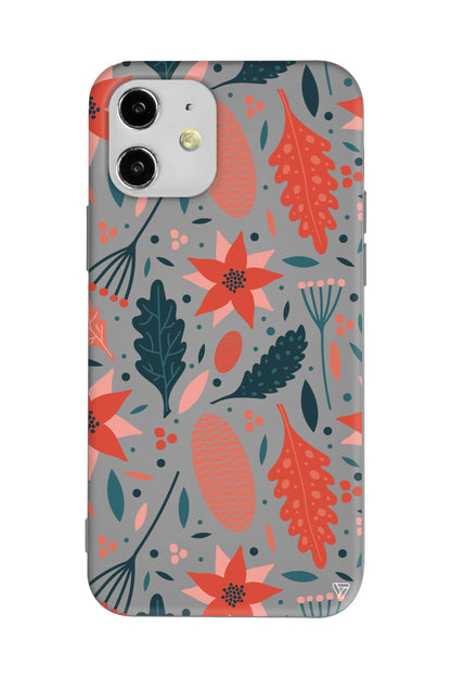 Autumn Floral Lansman Model İçi Kadife Silikon Telefon Kılıfı