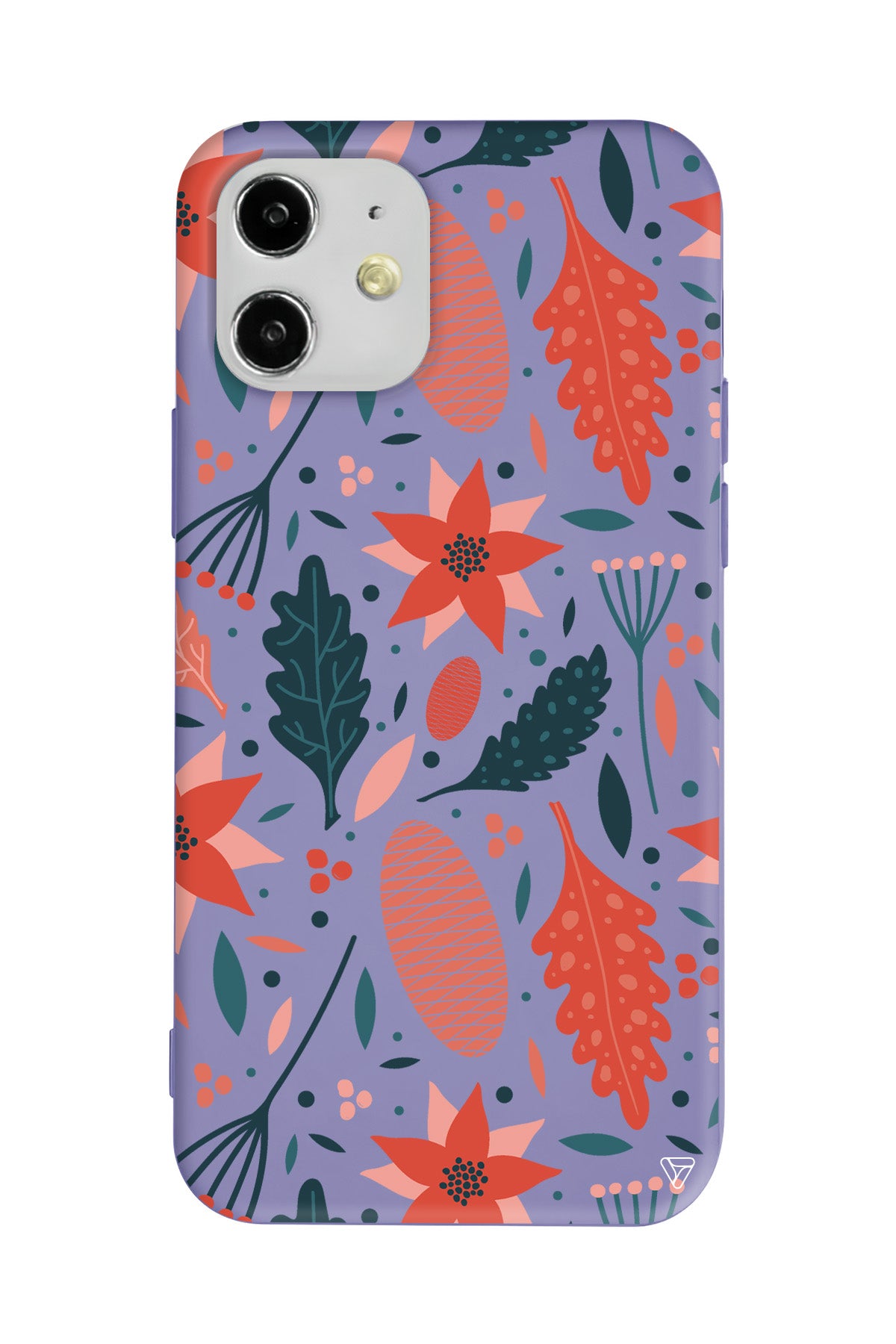 Autumn Floral Lansman Model İçi Kadife Silikon Telefon Kılıfı