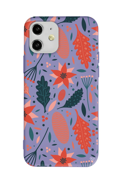 Autumn Floral Lansman Model İçi Kadife Silikon Telefon Kılıfı