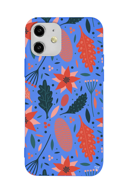 Autumn Floral Lansman Model İçi Kadife Silikon Telefon Kılıfı