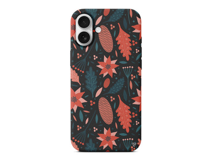 Autumn Floral Lansman Model İçi Kadife Silikon Telefon Kılıfı – Plus Serisine Özel