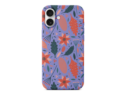 Autumn Floral Lansman Model İçi Kadife Silikon Telefon Kılıfı – Plus Serisine Özel