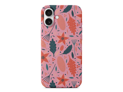 Autumn Floral Lansman Model İçi Kadife Silikon Telefon Kılıfı – Plus Serisine Özel