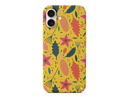 Autumn Floral Lansman Model İçi Kadife Silikon Telefon Kılıfı