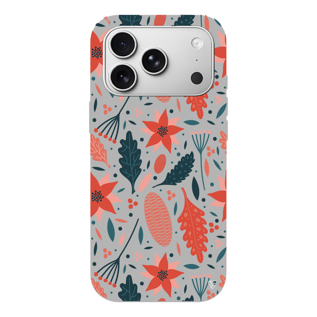 Autumn Floral Lansman Model İçi Kadife Silikon Telefon Kılıfı