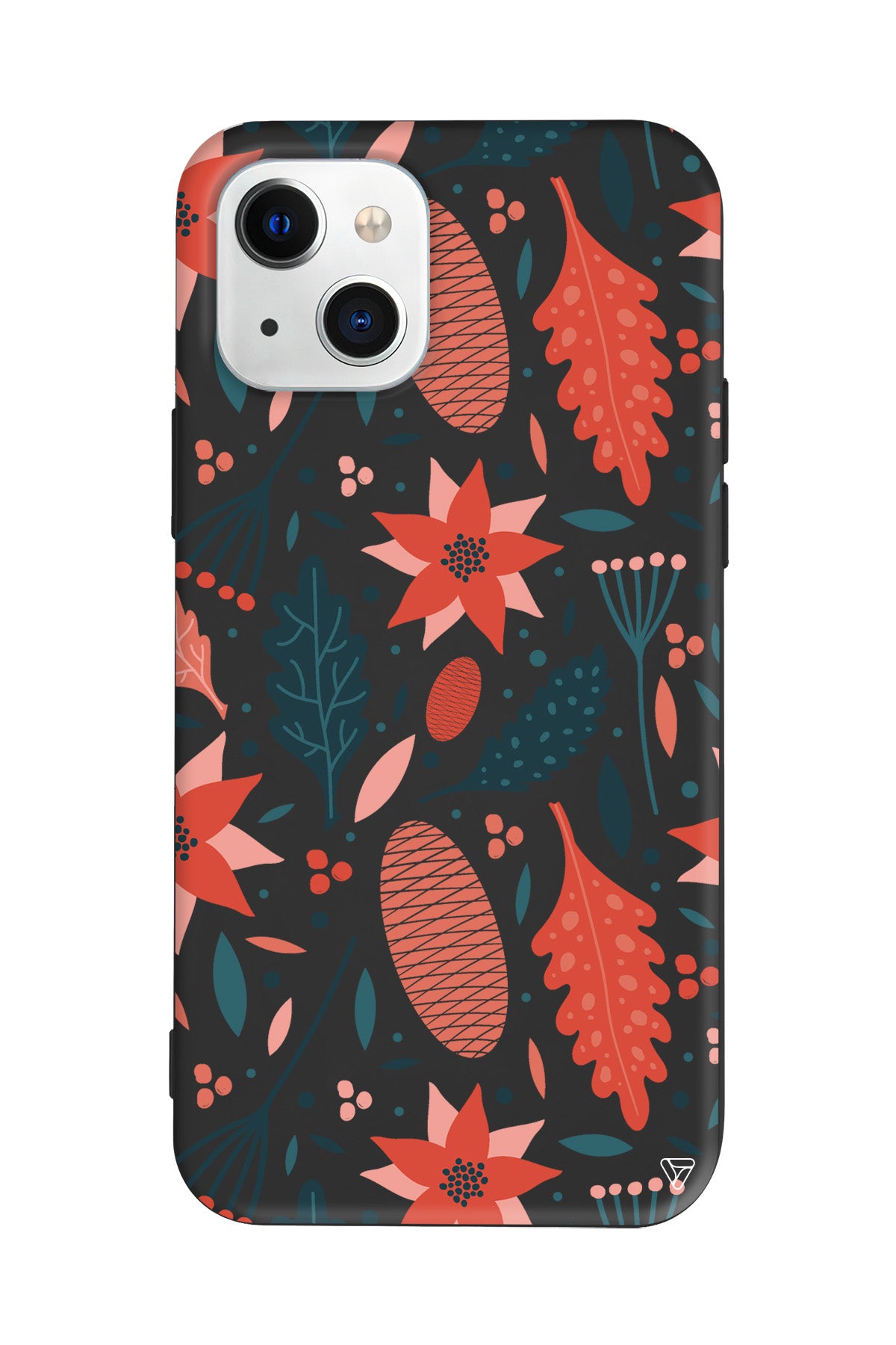 Autumn Floral Lansman Model İçi Kadife Silikon Telefon Kılıfı