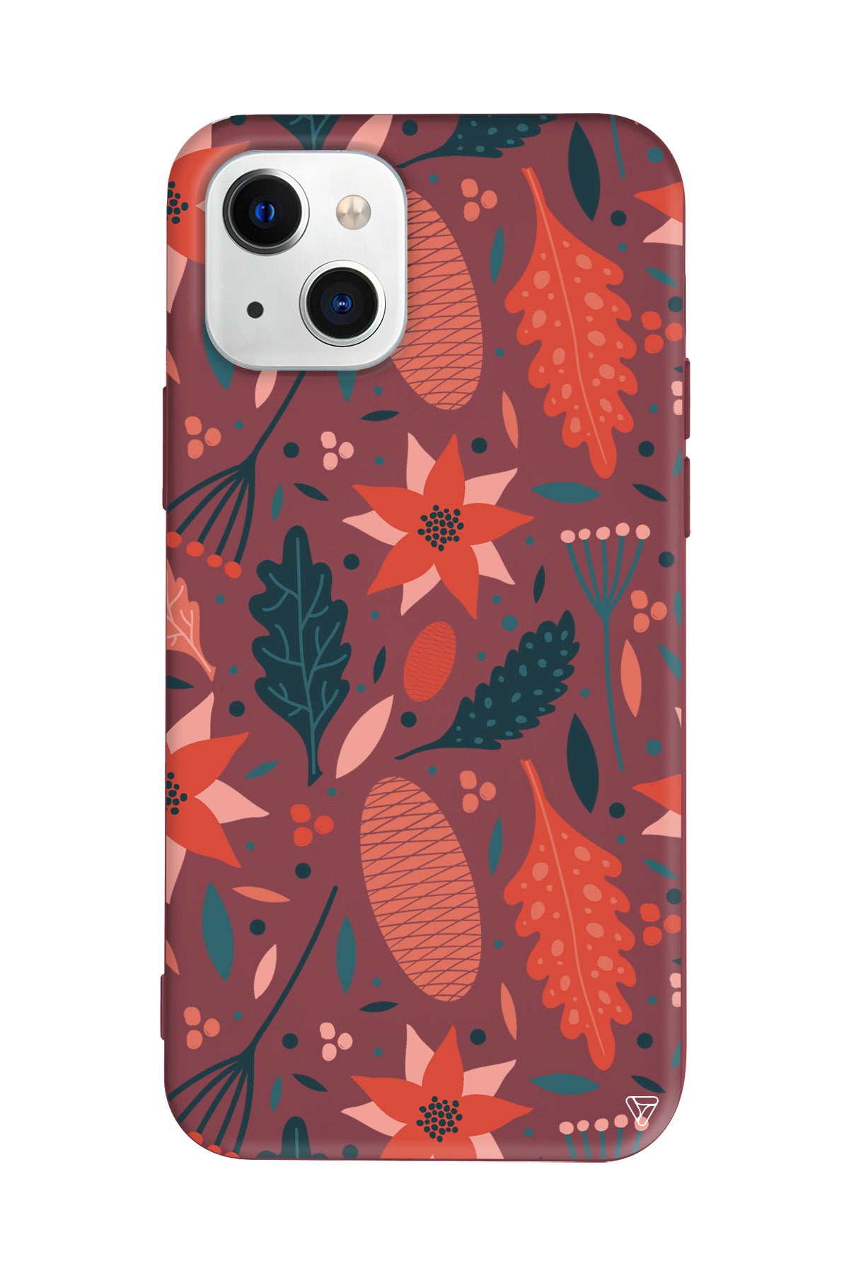 Autumn Floral Lansman Model İçi Kadife Silikon Telefon Kılıfı