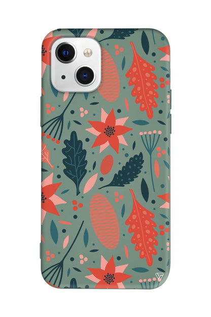 Autumn Floral Lansman Model İçi Kadife Silikon Telefon Kılıfı