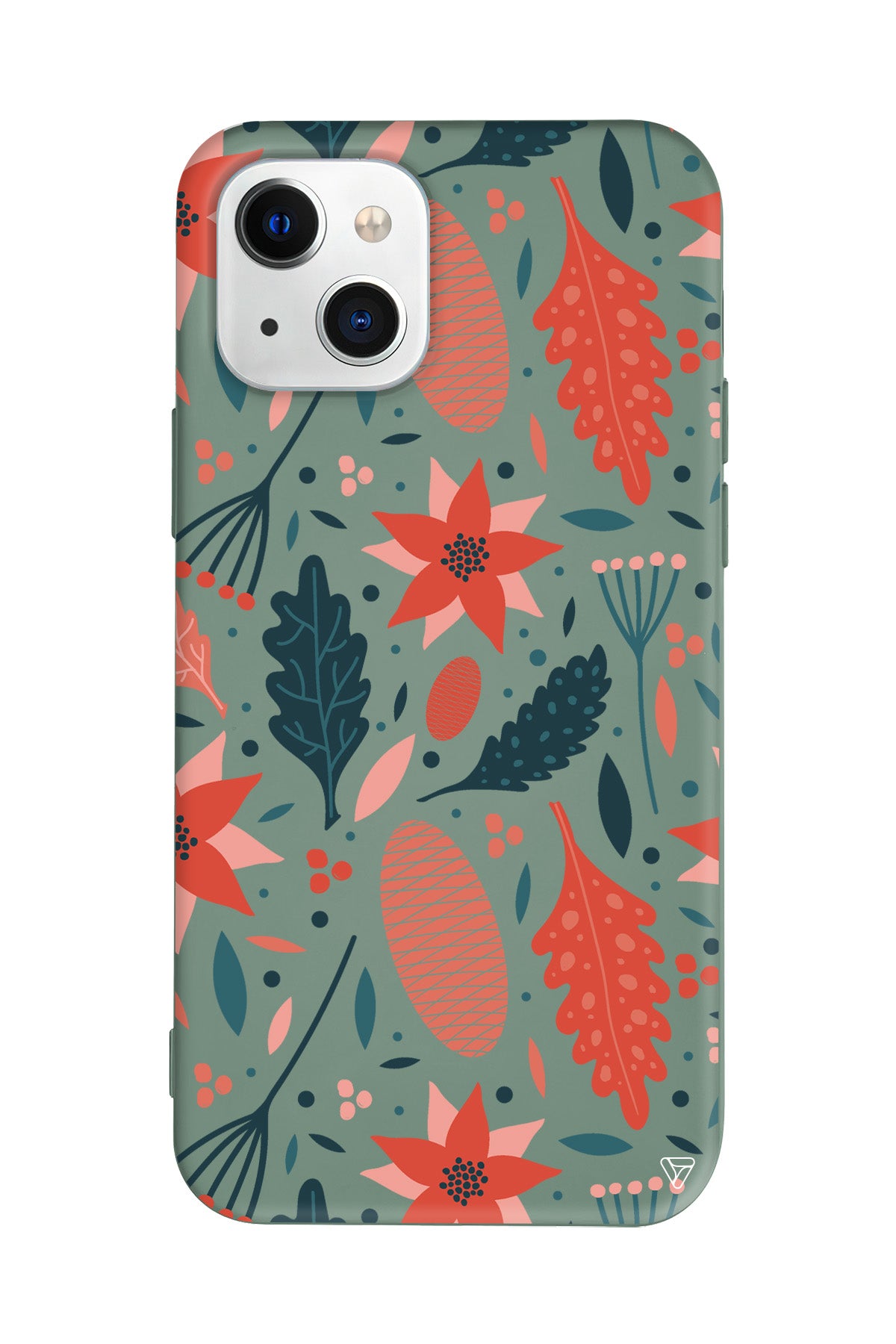 Autumn Floral Lansman Model İçi Kadife Silikon Telefon Kılıfı – Plus Serisine Özel