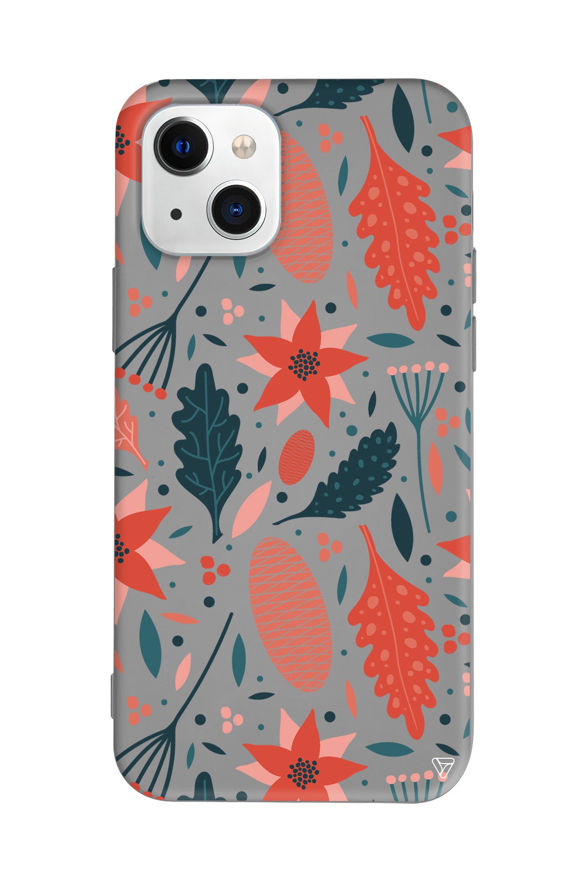 Autumn Floral Lansman Model İçi Kadife Silikon Telefon Kılıfı – Plus Serisine Özel