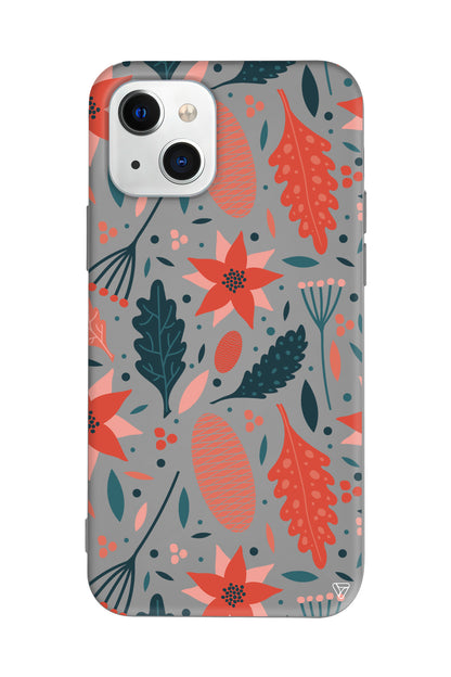 Autumn Floral Lansman Model İçi Kadife Silikon Telefon Kılıfı – Plus Serisine Özel