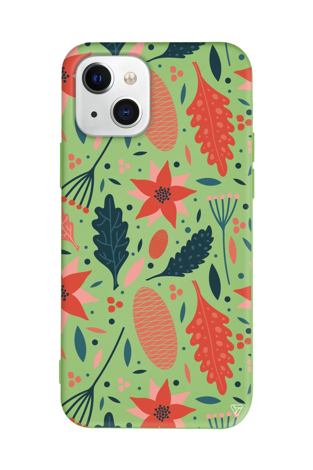 Autumn Floral Lansman Model İçi Kadife Silikon Telefon Kılıfı – Plus Serisine Özel