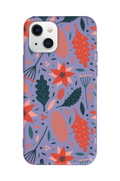 Autumn Floral Lansman Model İçi Kadife Silikon Telefon Kılıfı