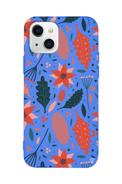 Autumn Floral Lansman Model İçi Kadife Silikon Telefon Kılıfı – Plus Serisine Özel