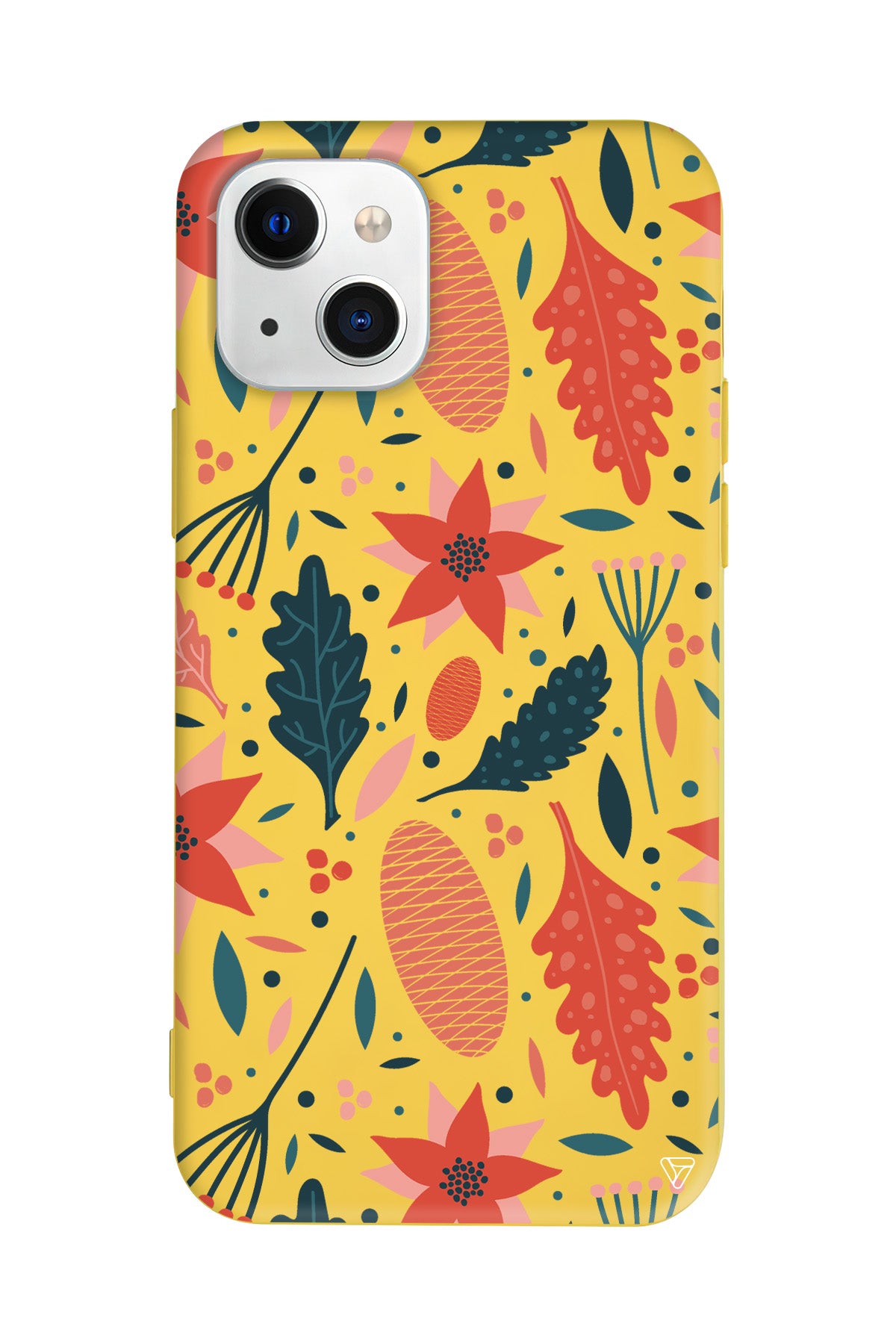 Autumn Floral Lansman Model İçi Kadife Silikon Telefon Kılıfı