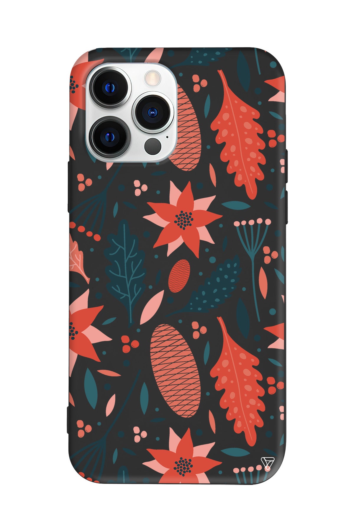 Autumn Floral Lansman Model İçi Kadife Silikon Telefon Kılıfı