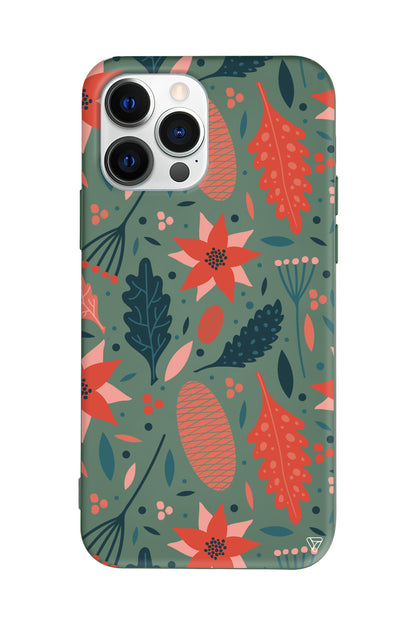 Autumn Floral Lansman Model İçi Kadife Silikon Telefon Kılıfı