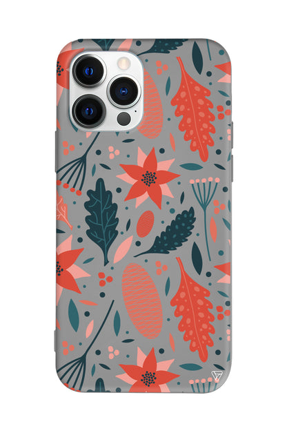 Autumn Floral Lansman Model İçi Kadife Silikon Telefon Kılıfı