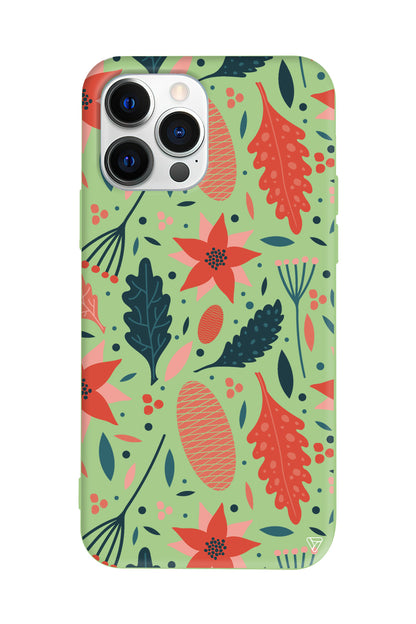 Autumn Floral Lansman Model İçi Kadife Silikon Telefon Kılıfı