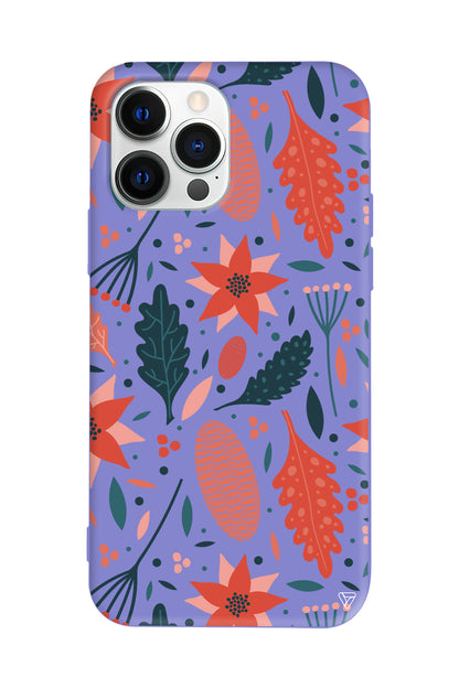 Autumn Floral Lansman Model İçi Kadife Silikon Telefon Kılıfı