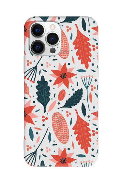 Autumn Floral Lansman Model İçi Kadife Silikon Telefon Kılıfı