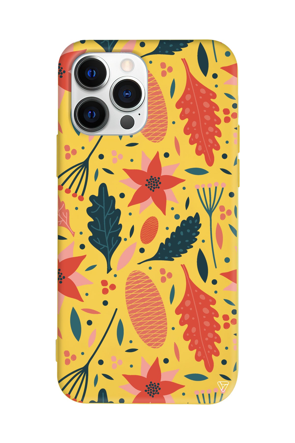 Autumn Floral Lansman Model İçi Kadife Silikon Telefon Kılıfı