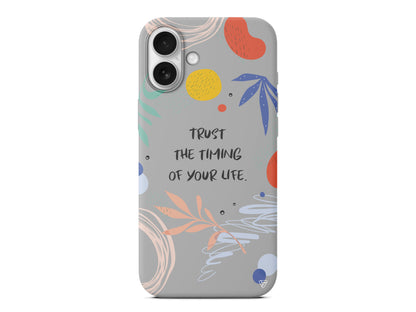 Trust The Timing Lansman Model İçi Kadife Silikon Telefon Kılıfı