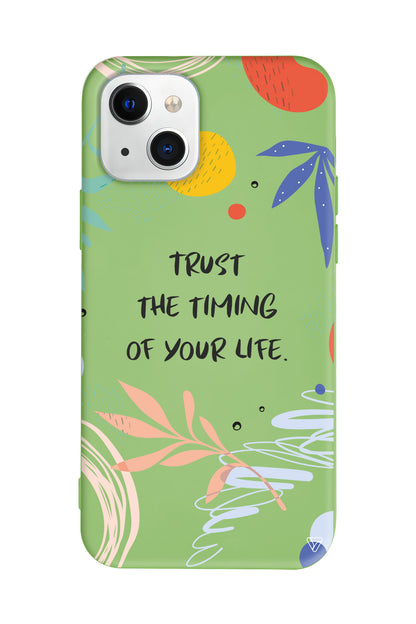 Trust The Timing Lansman Model İçi Kadife Silikon Telefon Kılıfı