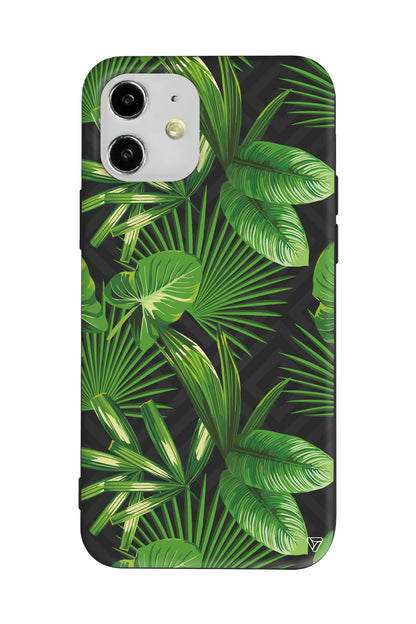 Tropik Çiçekler Lansman Model İçi Kadife Silikon Telefon Kılıfı