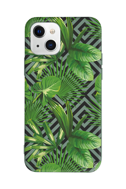 Tropik Çiçekler Lansman Model İçi Kadife Silikon Telefon Kılıfı