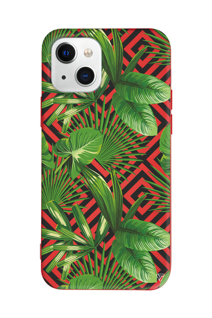 Tropik Çiçekler Lansman Model İçi Kadife Silikon Telefon Kılıfı – Plus Serisine Özel