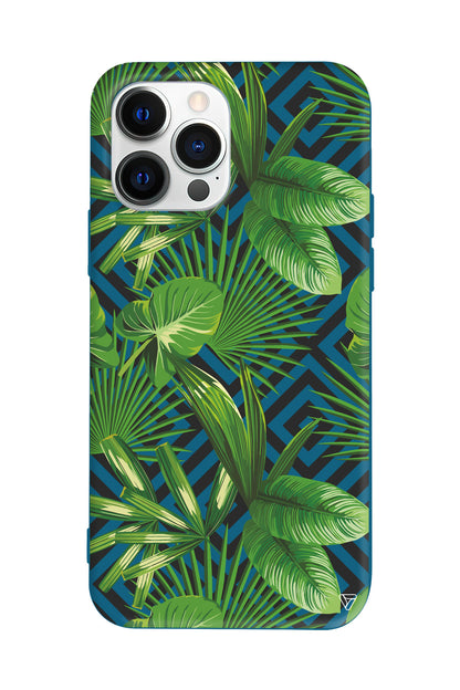 Tropik Çiçekler Lansman Model İçi Kadife Silikon Telefon Kılıfı