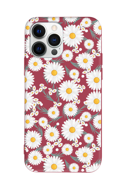 Papatyalar Lansman Model İçi Kadife Silikon Telefon Kılıfı