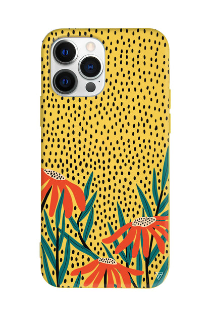 Ay Çiçeği Lansman Model İçi Kadife Silikon Telefon Kılıfı