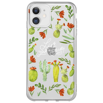 Kaktüsler Lansman Model İçi Kadife Silikon Telefon Kılıfı