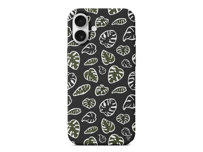 Monstera Yaprakları Lansman Model İçi Kadife Silikon Telefon Kılıfı – Plus Serisine Özel