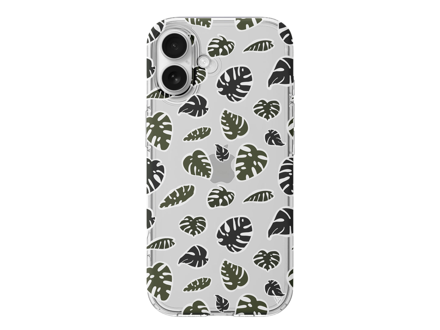 Monstera Yaprakları Lansman Model İçi Kadife Silikon Telefon Kılıfı