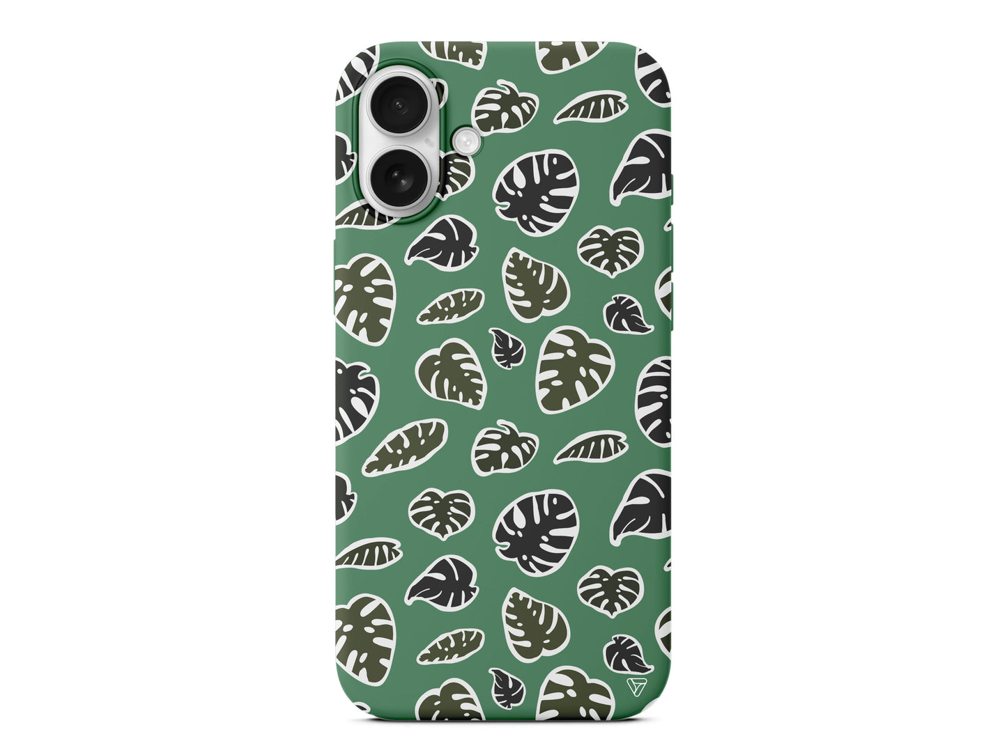 Monstera Yaprakları Lansman Model İçi Kadife Silikon Telefon Kılıfı