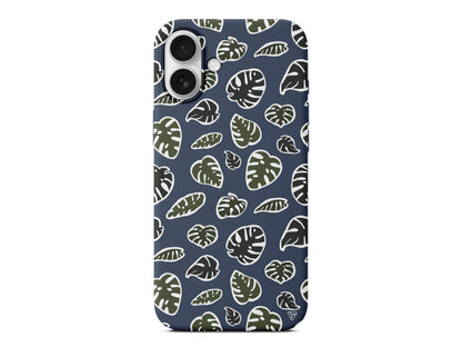 Monstera Yaprakları Lansman Model İçi Kadife Silikon Telefon Kılıfı