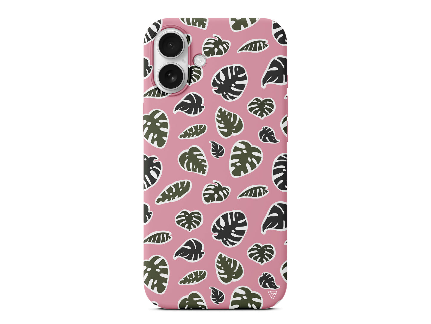 Monstera Yaprakları Lansman Model İçi Kadife Silikon Telefon Kılıfı