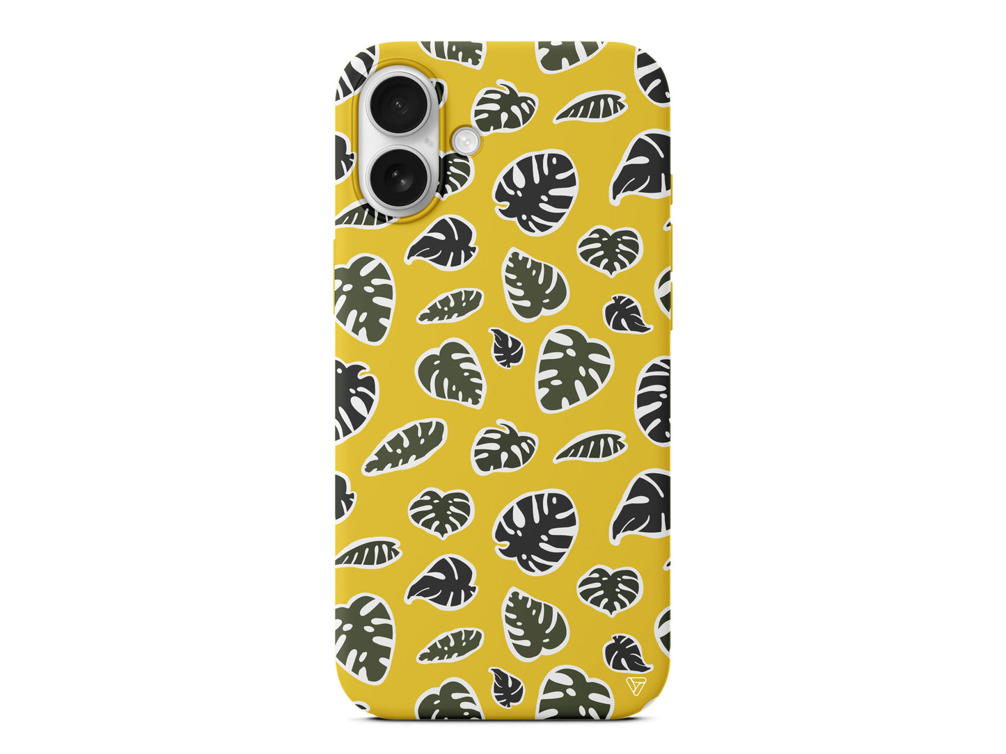 Monstera Yaprakları Lansman Model İçi Kadife Silikon Telefon Kılıfı