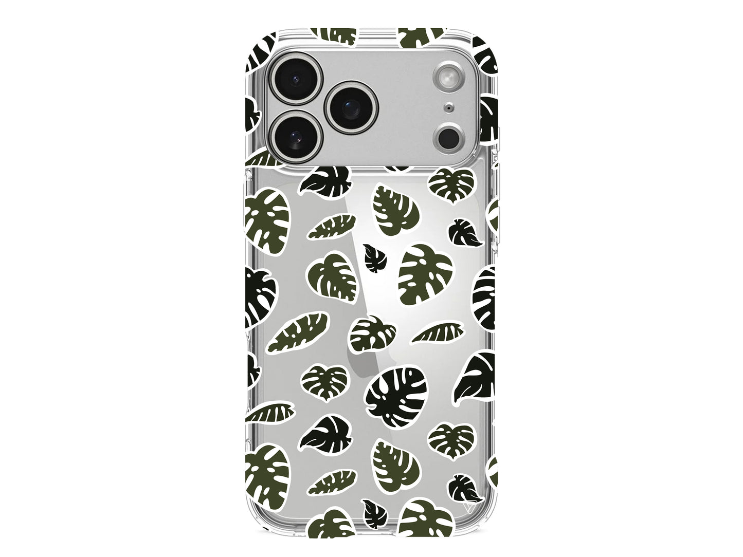 Monstera Yaprakları Lansman Model İçi Kadife Silikon Telefon Kılıfı