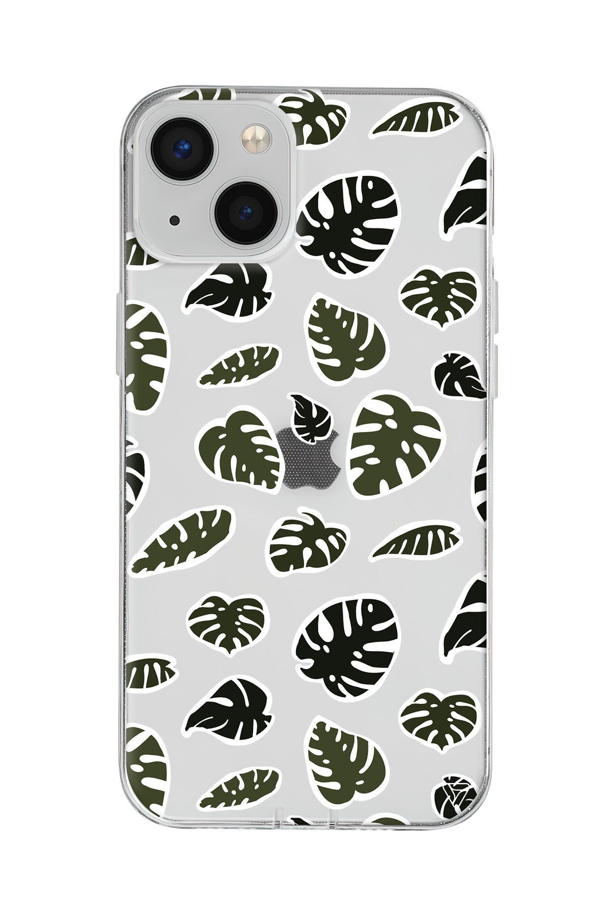 Monstera Yaprakları Lansman Model İçi Kadife Silikon Telefon Kılıfı