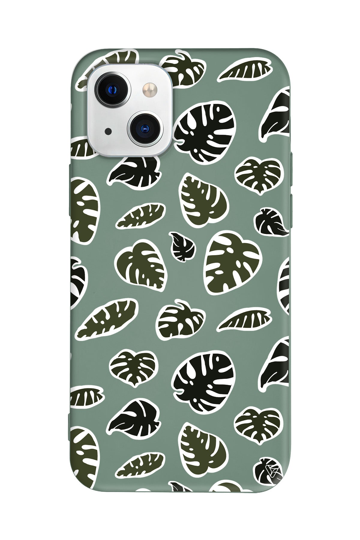 Monstera Yaprakları Lansman Model İçi Kadife Silikon Telefon Kılıfı – Plus Serisine Özel