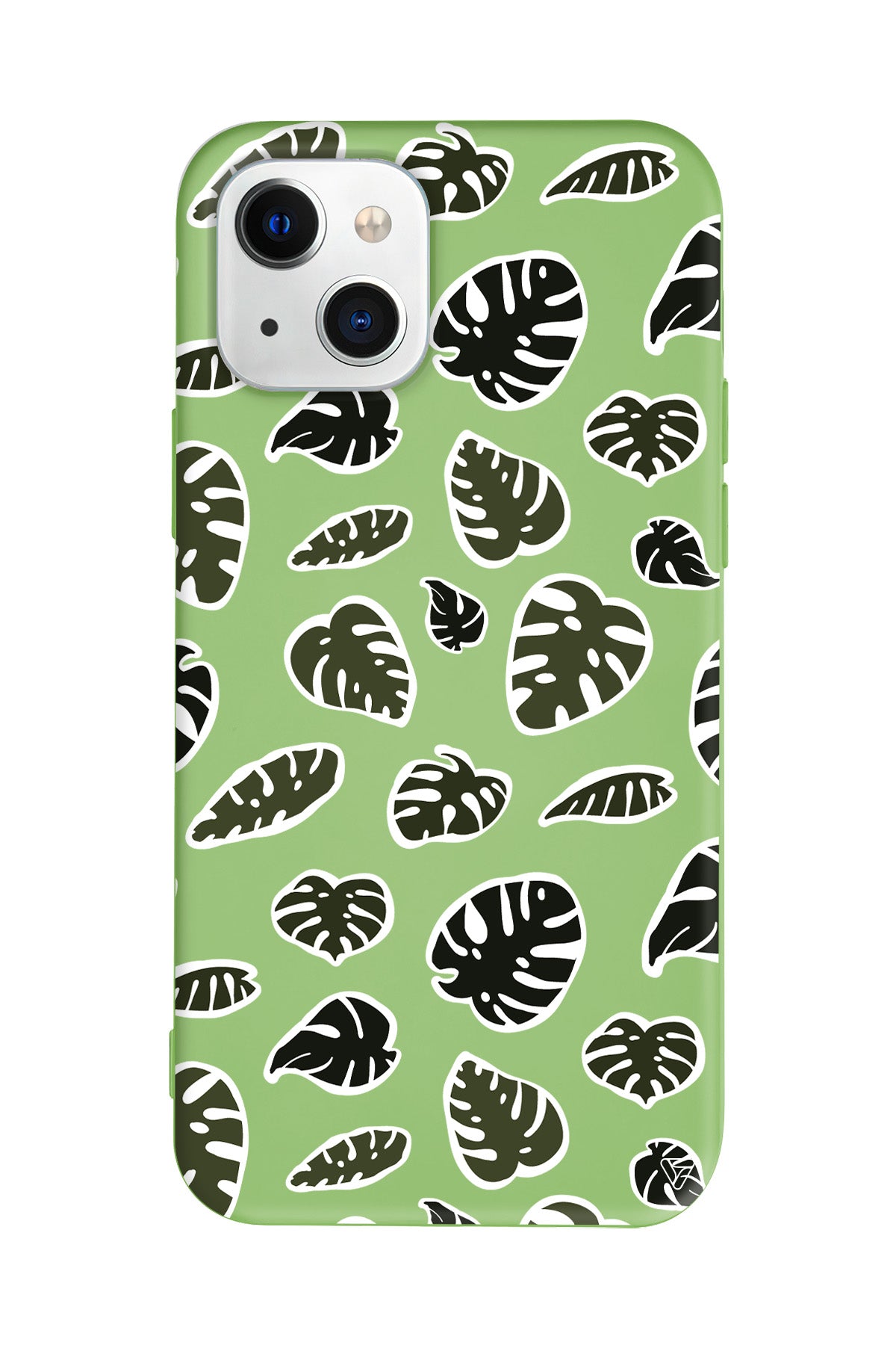 Monstera Yaprakları Lansman Model İçi Kadife Silikon Telefon Kılıfı – Plus Serisine Özel